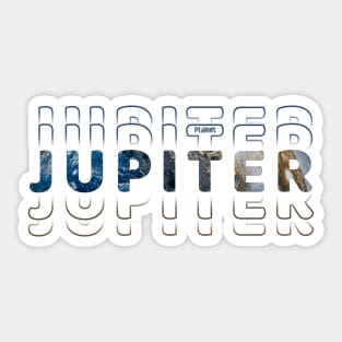 Typography Planet Jupiter: King of the Planets Sticker